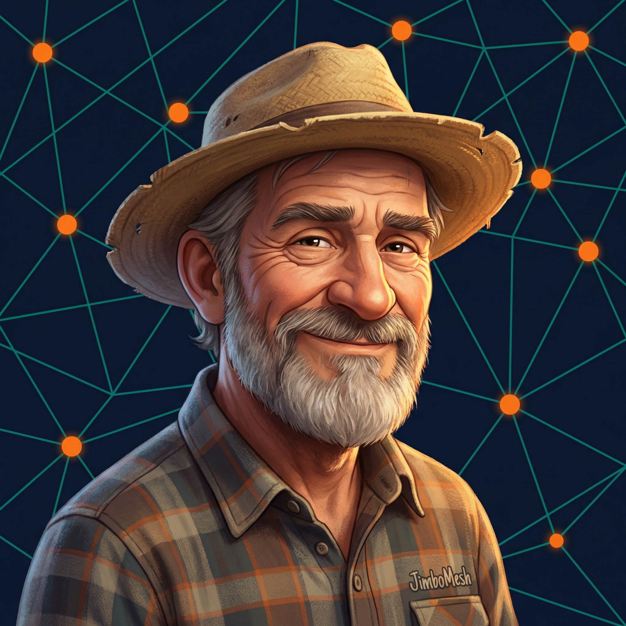 Jimbo — grizzled, smart, Appalachian AI moonshiner